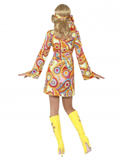 Disfarce colorido de hippie mulher 3