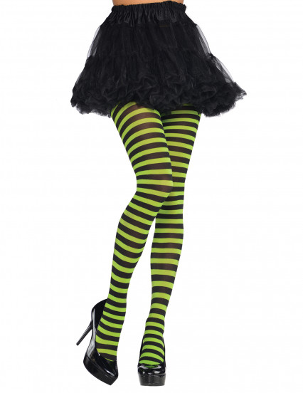 Collants as riscas verdes e pretas adulto 1