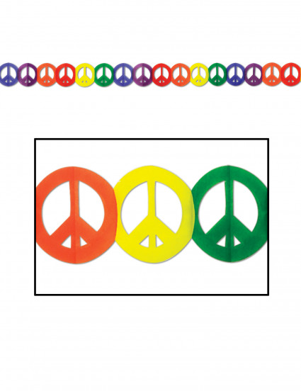 Grinalda colorida de papel Hippie Peace 1