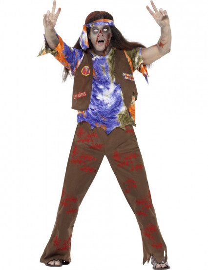 Disfarce zombie hippie homem Halloween Disfarce zombie hippie homem Halloween