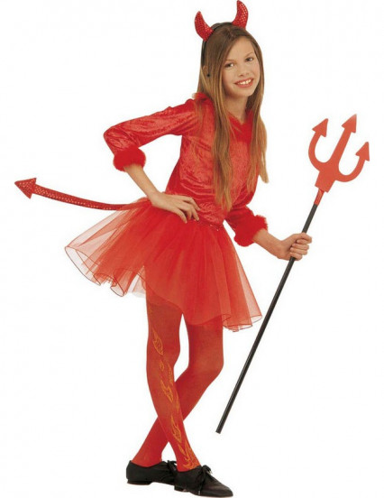 Disfarce pequeno diabo vermelho tutu rapariga Halloween Disfarce pequeno diabo vermelho tutu rapariga Halloween