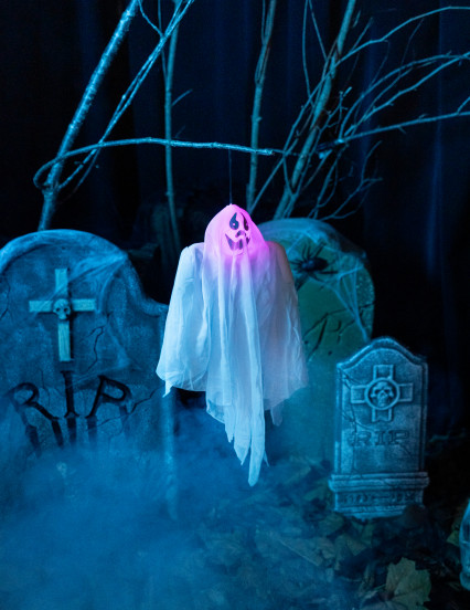 Decoração fantasma luminoso 50 cm Halloween 4