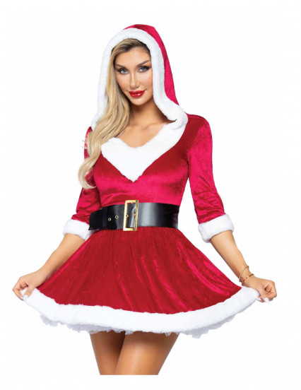 Disfarce Mãe Natal vestido curto vermelho mulher 2