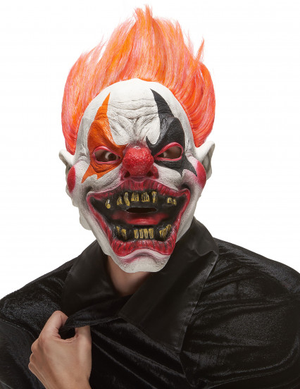 Máscara de látex palhaço do inferno adulto Halloween 1