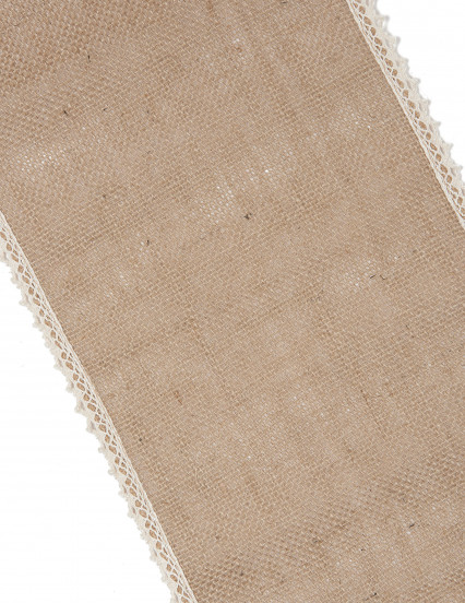 Caminho de mesa em juta e renda 20 cm x 5 m 2