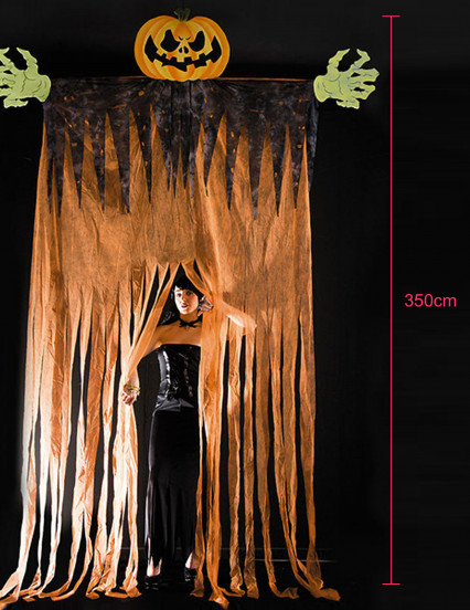 Decoração de porta abóbora gigante 350 cm 2