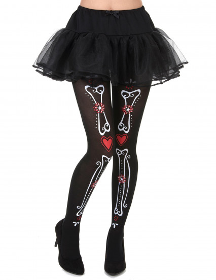 Collants esqueleto Dia de los muertos mulher 1