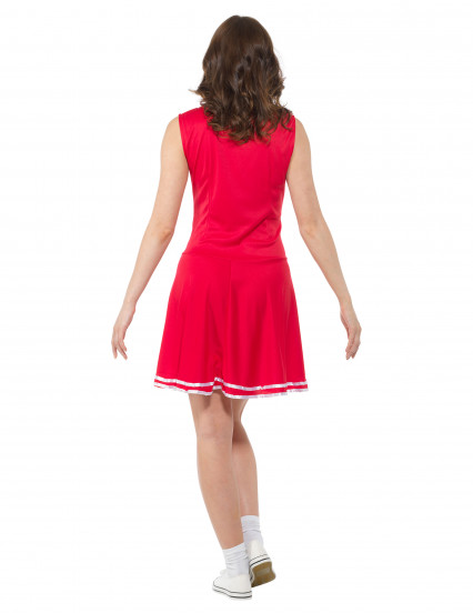 Disfarce pompom girl vermelha CHEERS mulher 3