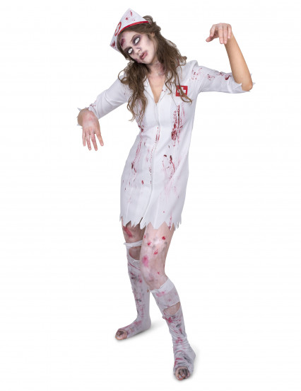 Disfarce enfermeira zombie mulher 1