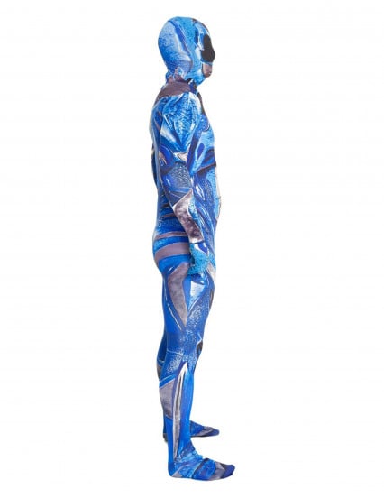 Disfarce macacão azul Power Rangers™ deluxo adulto Morphsuits™ 5