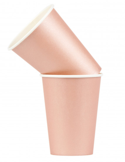 8 Copos de cartão cor-de-rosa gold 210 ml 3