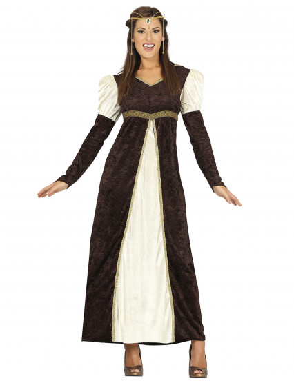 Disfarce princesa medieval marron - mulher 1