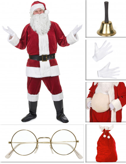 Pack disfarce luxo Pai Natal adulto Pack disfarce luxo Pai Natal adulto