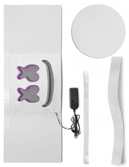 Disfarce marshmallow led roxo adulto 2