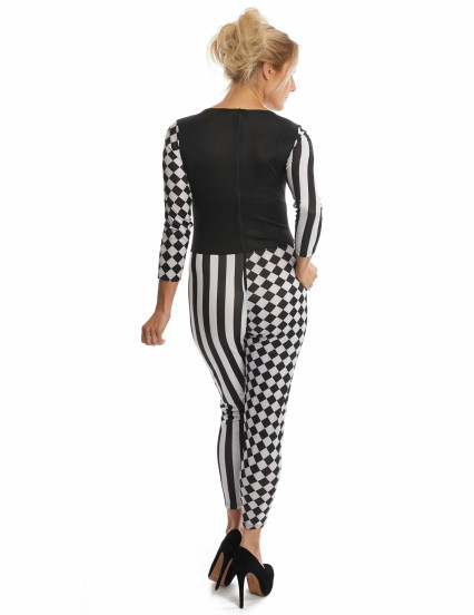 Disfarce arlequina bicolor mulher 3