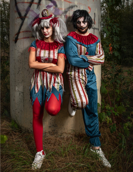 Fato de palhaço colorido de Halloween para senhora 2