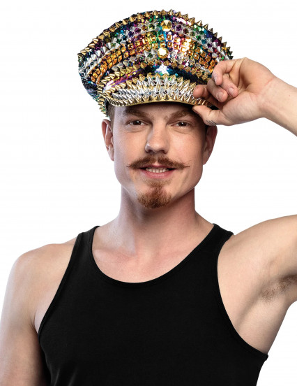 Gorro arco-íris com tachas para adulto 2