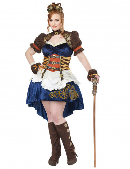 Disfarce futurista retro steampunk para mulher tamanho grande 10
